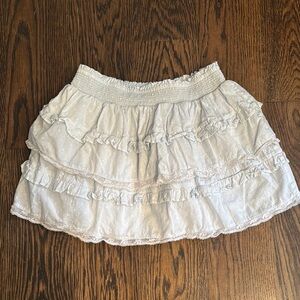 LoveShackFancy Pale Blue Ruffle Mini Skirt